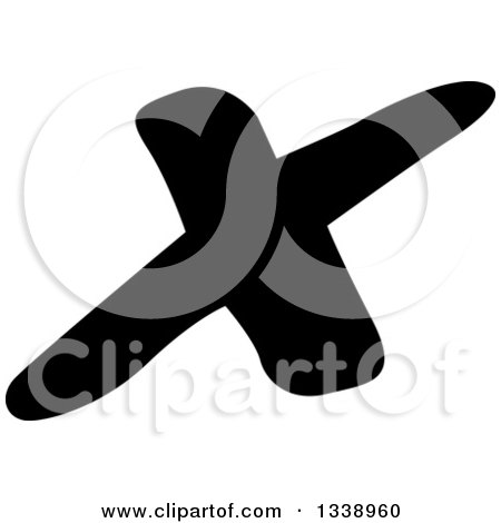Clipart of a Black Negation X Mark App Icon Design Element 6 - Royalty Free Vector Illustration by ColorMagic