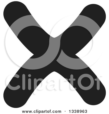 Clipart of a Black Negation X Mark App Icon Design Element 5 - Royalty Free Vector Illustration by ColorMagic