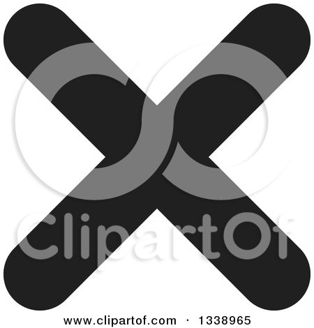 Clipart of a Black Negation X Mark App Icon Design Element 3 - Royalty Free Vector Illustration by ColorMagic