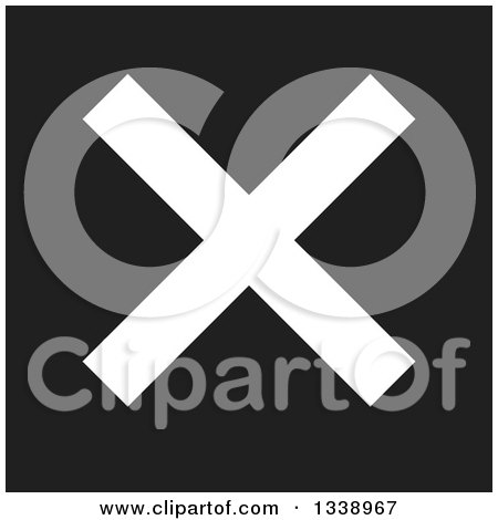 Clipart of a White Negation X Mark on a Black Square App Icon Design Element - Royalty Free Vector Illustration by ColorMagic