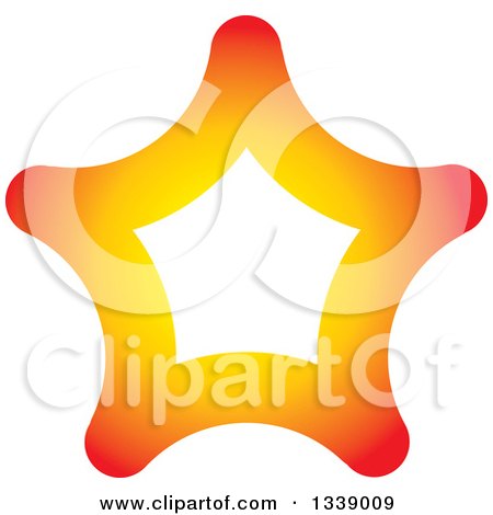 Clipart of a Gradient Orange Star - Royalty Free Vector Illustration by ColorMagic