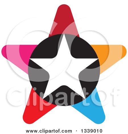 Clipart of a Colorful Star 6 - Royalty Free Vector Illustration by ColorMagic