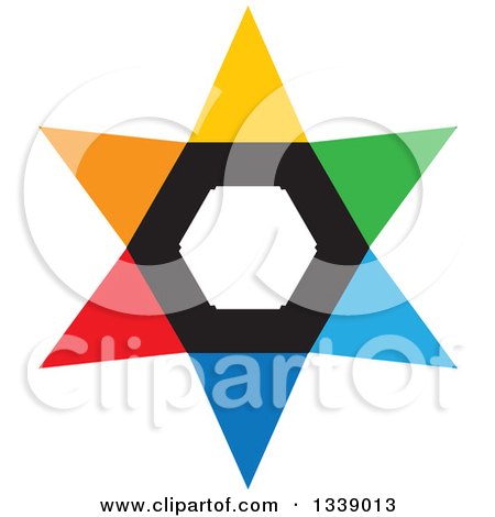 Clipart of a Colorful Star 3 - Royalty Free Vector Illustration by ColorMagic