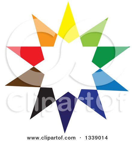 Clipart of a Colorful Star Burst - Royalty Free Vector Illustration by ColorMagic