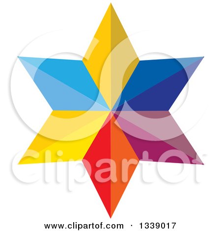 Clipart of a 3d Colorful Geometric Star - Royalty Free Vector Illustration by ColorMagic
