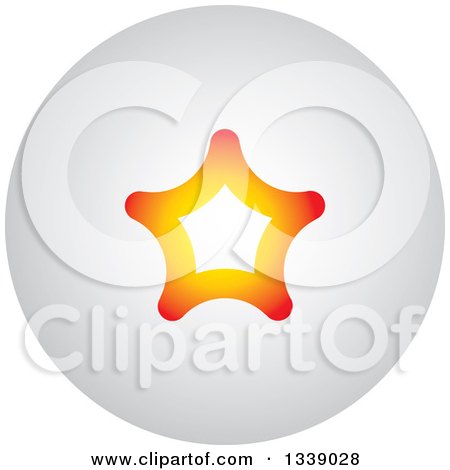 Clipart of a Gradient Orange Star Round Shaded App Icon Design Element - Royalty Free Vector Illustration by ColorMagic