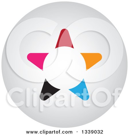 Clipart of a Colorful Star Round Shaded App Icon Design Element 3 - Royalty Free Vector Illustration by ColorMagic