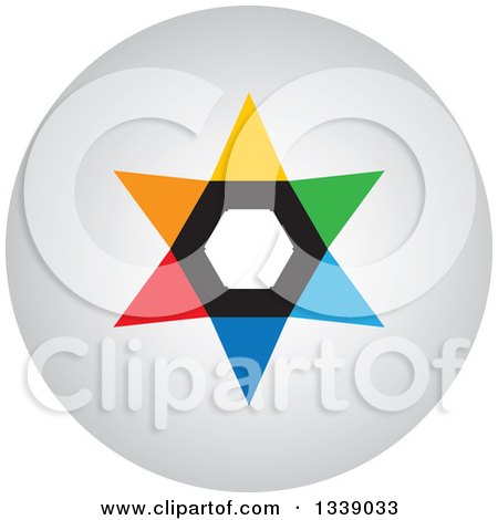 Clipart of a Colorful Star Round Shaded App Icon Design Element 2 - Royalty Free Vector Illustration by ColorMagic