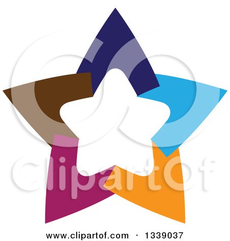 Clipart of a Colorful Star 5 - Royalty Free Vector Illustration by ColorMagic