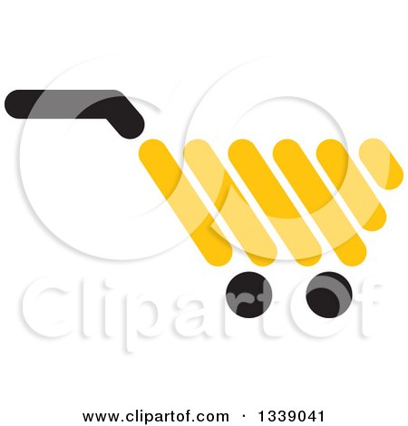 Clipart of a Yellow Shopping Cart Retail Icon - Royalty Free Vector Illustration by ColorMagic