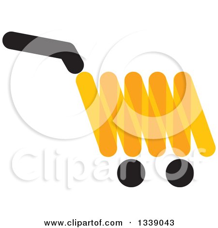 Clipart of a Black and Orange Shopping Cart Retail Icon - Royalty Free Vector Illustration by ColorMagic