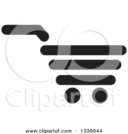 Clipart of a Black Shopping Cart Retail Icon - Royalty Free Vector Illustration by ColorMagic