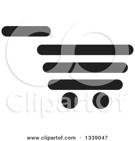 Clipart of a Black Shopping Cart Retail Icon 2 - Royalty Free Vector Illustration by ColorMagic