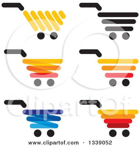 Clipart of Shopping Cart Retail Icons - Royalty Free Vector Illustration by ColorMagic