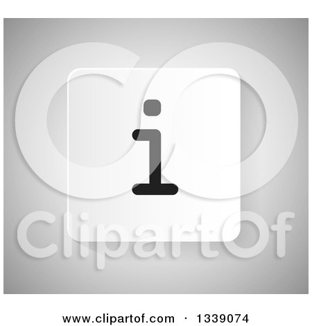 Clipart of a Grayscale Letter I Information App Icon Design Element over Shading - Royalty Free Vector Illustration by ColorMagic