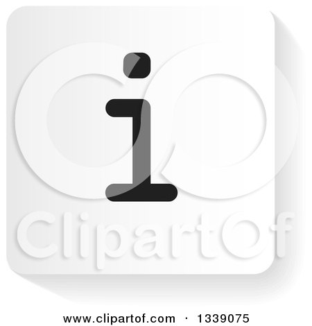 Clipart of a Grayscale Letter I Information App Icon Design Element - Royalty Free Vector Illustration by ColorMagic