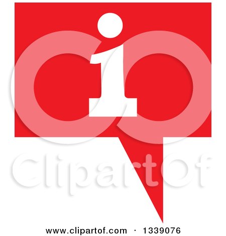 Clipart of a Letter I Information and Red Speech Balloon App Icon Design Element - Royalty Free Vector Illustration by ColorMagic