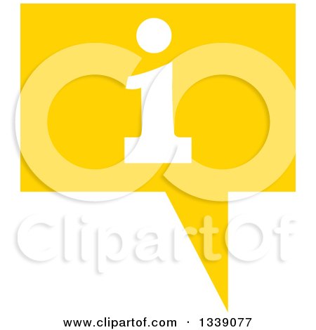 Clipart of a Letter I Information and Yellow Speech Balloon App Icon Design Element - Royalty Free Vector Illustration by ColorMagic