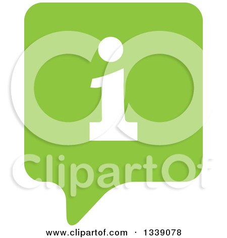 Clipart of a Letter I Information and Green Speech Balloon App Icon Design Element 2 - Royalty Free Vector Illustration by ColorMagic