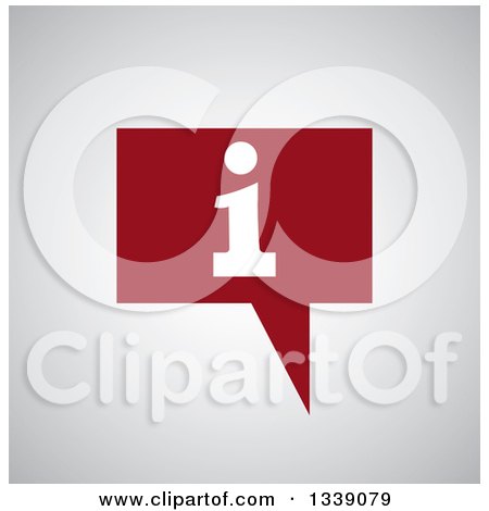Clipart of a Letter I Information and Red Speech Balloon App Icon Design Element over Shading - Royalty Free Vector Illustration by ColorMagic