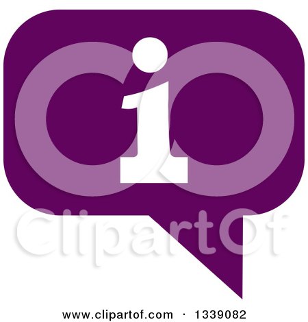 Clipart of a Letter I Information and Purple Speech Balloon App Icon Design Element - Royalty Free Vector Illustration by ColorMagic