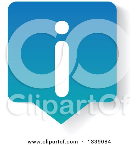 Clipart of a Letter I Information and Blue Speech Balloon App Icon Design Element with a Shadow - Royalty Free Vector Illustration by ColorMagic