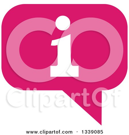 Clipart of a Letter I Information and Pink Speech Balloon App Icon Design Element - Royalty Free Vector Illustration by ColorMagic