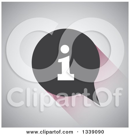Clipart of a Letter I Information and Dark Gray Speech Balloon App Icon Design Element over Shading - Royalty Free Vector Illustration by ColorMagic