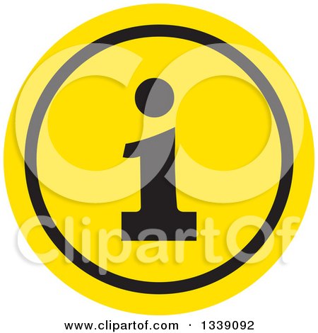 Clipart of a Flat Design Black and Yellow Letter I Information App Icon Design Element - Royalty Free Vector Illustration by ColorMagic
