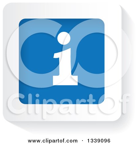 Clipart of a Blue and White Letter I Information App Icon Design Element 2 - Royalty Free Vector Illustration by ColorMagic