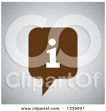 Clipart of a Letter I Information and Brown Speech Balloon App Icon Design Element over Shading - Royalty Free Vector Illustration by ColorMagic