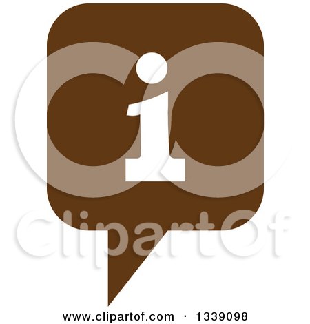 Clipart of a Letter I Information and Brown Speech Balloon App Icon Design Element - Royalty Free Vector Illustration by ColorMagic