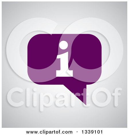 Clipart of a Letter I Information and Purple Speech Balloon App Icon Design Element over Shading - Royalty Free Vector Illustration by ColorMagic