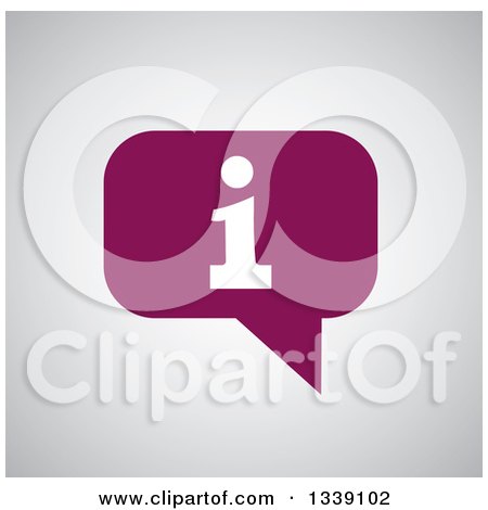 Clipart of a Letter I Information and Purple Speech Balloon App Icon Design Element over Shading 2 - Royalty Free Vector Illustration by ColorMagic