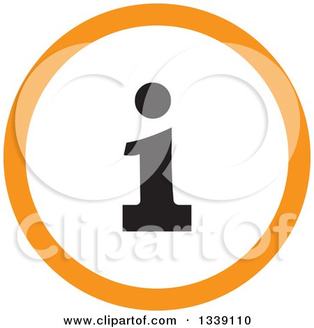 Clipart of a Flat Design Black White and Orange Letter I Information App Icon Design Element - Royalty Free Vector Illustration by ColorMagic
