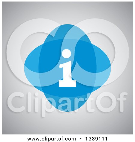 Clipart of a Blue and White Letter I Information App Icon Design Element over Shading - Royalty Free Vector Illustration by ColorMagic