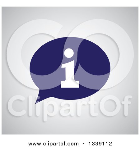 Clipart of a Letter I Information and Blue Speech Balloon App Icon Design Element over Shading - Royalty Free Vector Illustration by ColorMagic