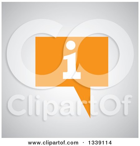 Clipart of a Letter I Information and Orange Speech Balloon App Icon Design Element over Shading - Royalty Free Vector Illustration by ColorMagic