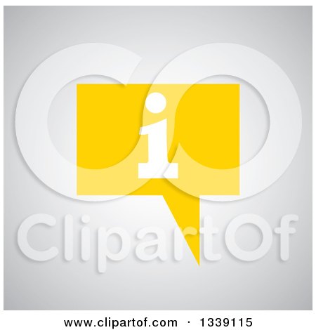 Clipart of a Letter I Information and Yellow Speech Balloon App Icon Design Element over Shading - Royalty Free Vector Illustration by ColorMagic