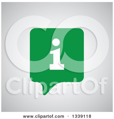 Clipart of a Letter I Information and Green Speech Balloon App Icon Design Element over Shading - Royalty Free Vector Illustration by ColorMagic