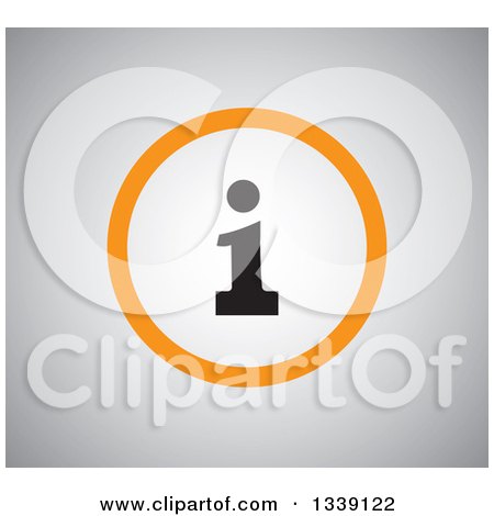 Clipart of a Black White and Orange Letter I Information App Icon Design Element over Shading - Royalty Free Vector Illustration by ColorMagic