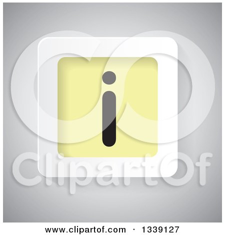 Clipart of a Black Yellow and White Letter I Information App Icon Design Element over Shading - Royalty Free Vector Illustration by ColorMagic