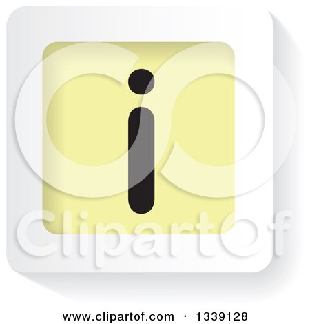Clipart of a Black Yellow and White Letter I Information App Icon Design Element - Royalty Free Vector Illustration by ColorMagic