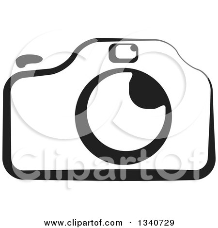 Clipart of a Black and White Camera - Royalty Free Vector Illustration by ColorMagic