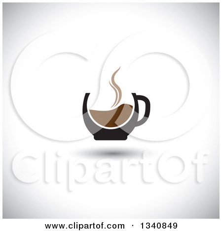 Clipart of a Steaming Hot Coffee Cup over Shading - Royalty Free Vector Illustration by ColorMagic