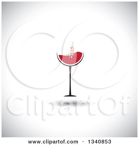 Clipart of a Wine Glass with Bubbles over Shading - Royalty Free Vector Illustration by ColorMagic