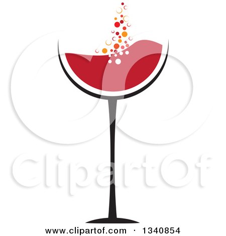 Clipart of a Wine Glass with Bubbles - Royalty Free Vector Illustration by ColorMagic