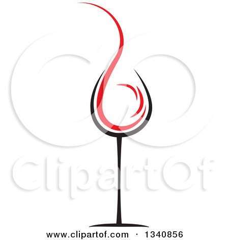 Clipart of a Wine Glass with a Red Splash - Royalty Free Vector Illustration by ColorMagic