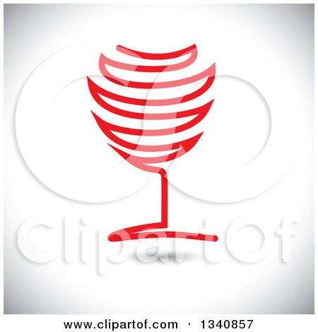 Clipart of a Red Wine Glass over Shading - Royalty Free Vector Illustration by ColorMagic