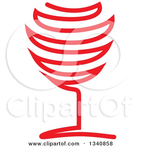 Clipart of a Red Wine Glass - Royalty Free Vector Illustration by ColorMagic